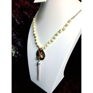 new icon collection silver tone gold tone initial K tassel necklace